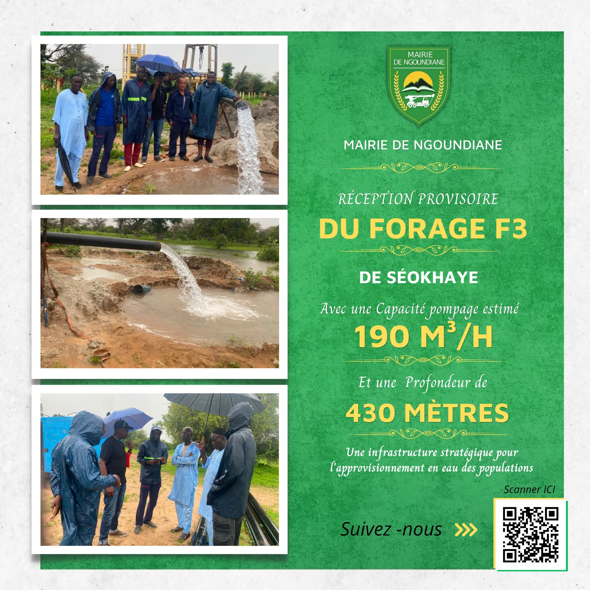 💧 Réception provisoire du nouveau forage de Séokhaye